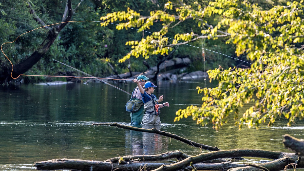 Dad Kid Flyfish Hero